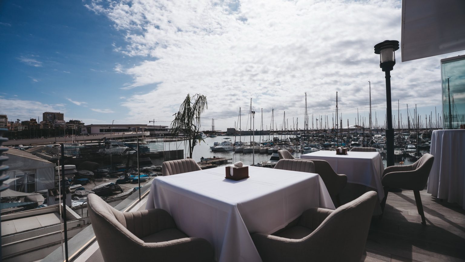 AURA by Bianco terrace overlooking Torrevieja marina