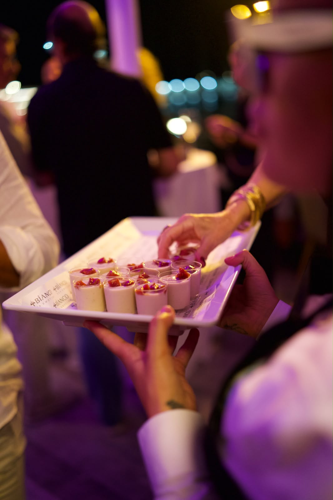 Dessert service during an event at AURA by Bianco